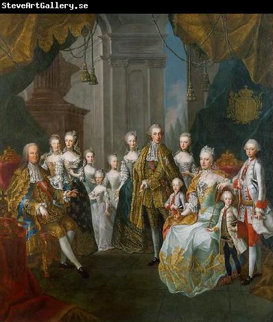 Martin van Meytens Stephan und Maria Theresia mit elf Kindern